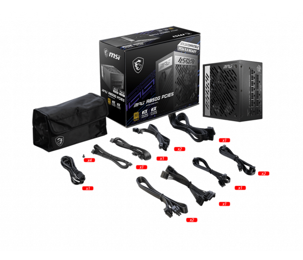 MSI MPG A850G PCIe5.0 850W 80 Plus Gold ATX 3.1 - 1098313 - zdjęcie 2